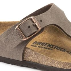 Birkenstock Gizeh Birko-Flor Nubuck Mocha -Trendy Steps Shop 1002362 detail 1