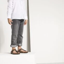 Birkenstock Gizeh Birko-Flor Nubuck Mocha -Trendy Steps Shop 1002362 f look b