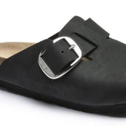 Birkenstock Boston Big Buckle Nubuck Leather Black -Trendy Steps Shop 1016995 detail 1