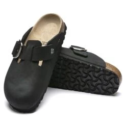 Birkenstock Boston Big Buckle Nubuck Leather Black -Trendy Steps Shop 1016995 sole