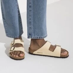 Birkenstock Arizona Nubuck Leather Desert Buck Almond -Trendy Steps Shop 1018938 f closeup m