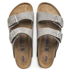 Birkenstock Arizona Nubuck Leather Desert Buck Whale Gray -Trendy Steps Shop 1019006 top