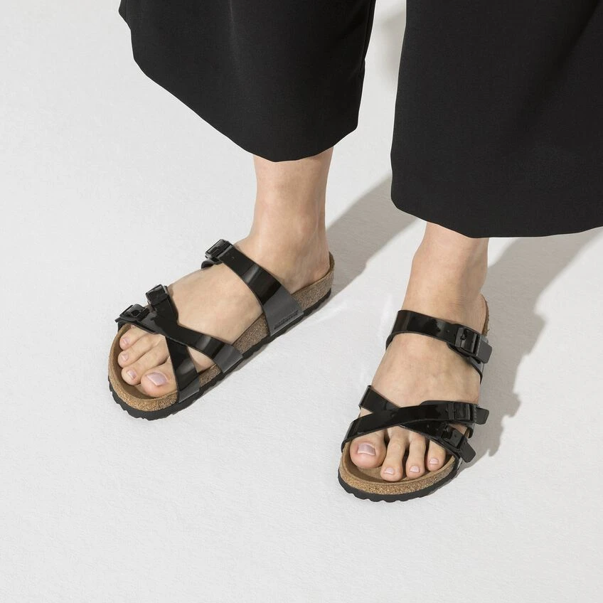 Birkenstock Franca Birko-Flor Patent Patent Black 6 Birkenstock Franca Birko-Flor Patent Patent Black - Image 4
