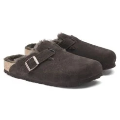 Birkenstock Boston Shearling Suede Leather -Trendy Steps Shop 1020529 pair