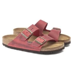 Birkenstock Arizona Oiled Leather Fire Red -Trendy Steps Shop 1020730 pair