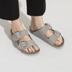 Birkenstock Arizona Big Buckle Nubuck Leather -Trendy Steps Shop 1021242 f closeup f
