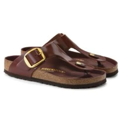 Birkenstock Gizeh Natural Leather Patent -Trendy Steps Shop 1021477 pair