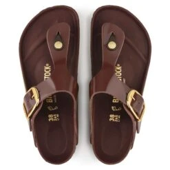 Birkenstock Gizeh Natural Leather Patent -Trendy Steps Shop 1021477 top