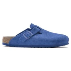 Birkenstock Boston Suede Leather Ultra Blue -Trendy Steps Shop 1022556 side