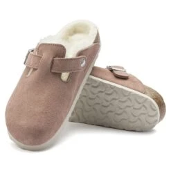 Birkenstock Boston Suede Leather/ Shearling -Trendy Steps Shop 1023281 sole