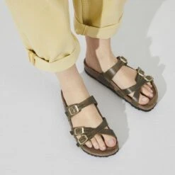 Birkenstock Franca Oiled Leather -Trendy Steps Shop 1023310 f closeup f