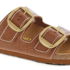 Birkenstock Arizona Big Buckle Embossed Natural Leather Cognac -Trendy Steps Shop 1023766 detail 1