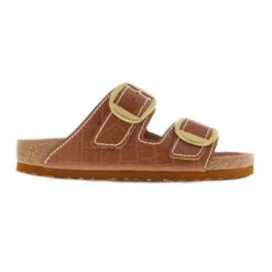 Birkenstock Arizona Big Buckle Embossed Natural Leather Cognac -Trendy Steps Shop 1023766 side