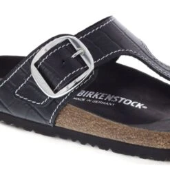 Birkenstock Gizeh Big Buckle Natural Leather Patent Black -Trendy Steps Shop 1023779 detail 1
