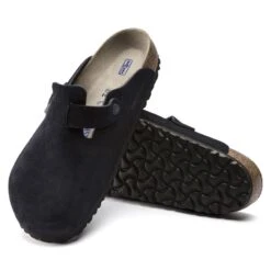 Birkenstock Boston Suede Leather Midnight -Trendy Steps Shop 1023865 sole