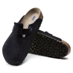 Birkenstock Boston Suede Leather Midnight -Trendy Steps Shop 1023910 sole