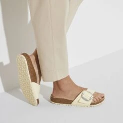 Birkenstock Madrid Natural Leather Patent -Trendy Steps Shop 1024173 f closeup f