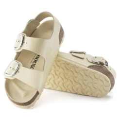 Birkenstock Milano Big Buckle Natural Leather Patent -Trendy Steps Shop 1024207 sole