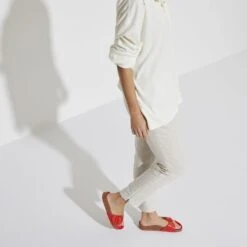 Birkenstock Madrid Big Buckle Natural Leather Patent -Trendy Steps Shop 1024272 f look f