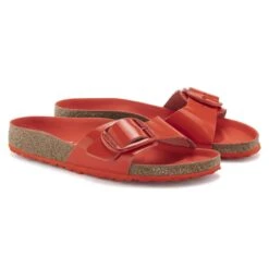 Birkenstock Madrid Big Buckle Natural Leather Patent -Trendy Steps Shop 1024272 pair