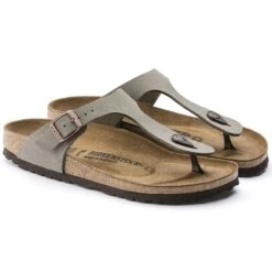 Birkenstock Gizeh Birko-Flor Nubuck Stone 19 Birkenstock Gizeh Birko-Flor Nubuck Stone -Trendy Steps Shop 43393 pair