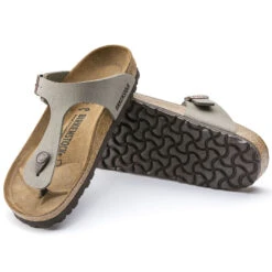 Birkenstock Gizeh Birko-Flor Nubuck Stone 17 Birkenstock Gizeh Birko-Flor Nubuck Stone -Trendy Steps Shop 43393 sole
