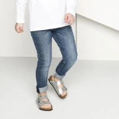 Birkenstock Arizona Birko-Flor Silver -Trendy Steps Shop 555133 f look g