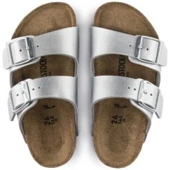 Birkenstock Arizona Birko-Flor Silver -Trendy Steps Shop 555133 top