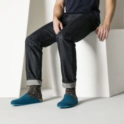 Birkenstock Amsterdam Wool Felt Petrol -Trendy Steps Shop 559763 f look m